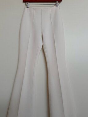 Michael Kors Collection Wool Blend Flare Trouser, 0, white